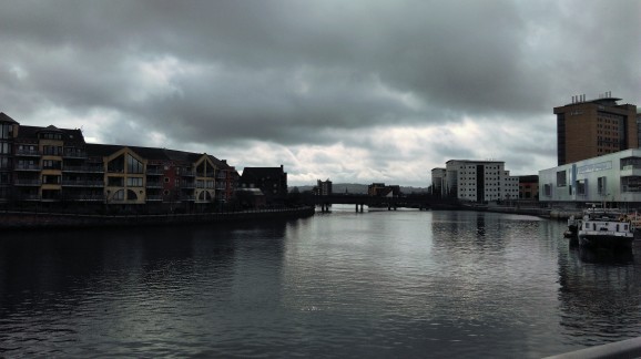 Moody sky over the River Lagan