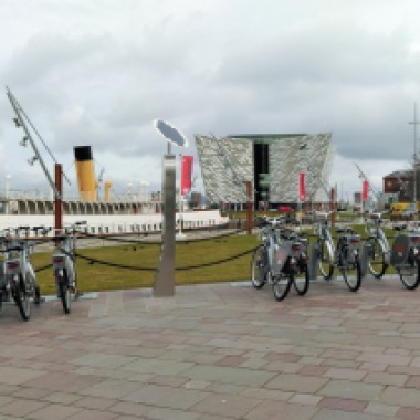 View of the Titanic Museum and the SS Nomadic - also, note the Belfast Bikes for hire if you fancy doing your own cycle tour of the city!